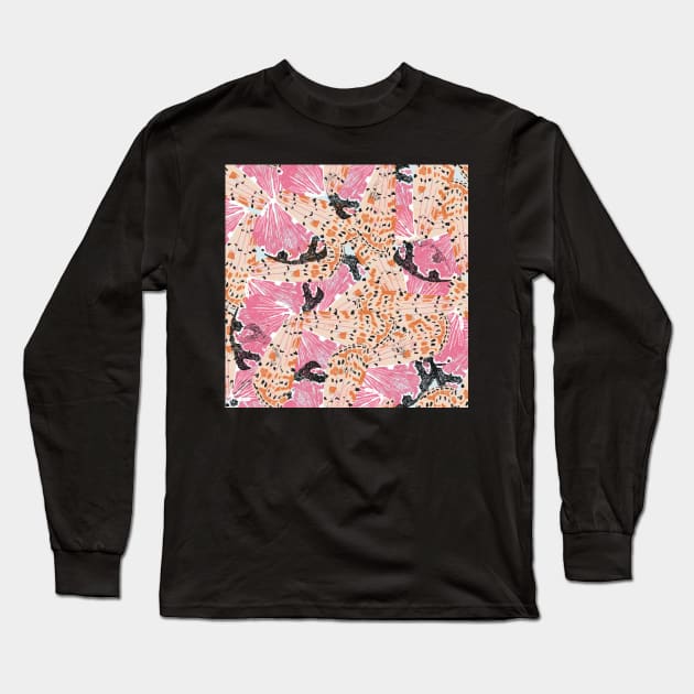 Abstract butterfly print Long Sleeve T-Shirt by Papergrape